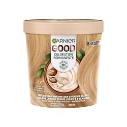 Garnier - Coloration Permanente - Sans Ammoniaque - 90% d'Ingrédients d'Origine Naturelle et Formule Vegan - Beurre de Karité - 100% Couverture Cheveux Blancs - Blond Miel (8.0) - Good
