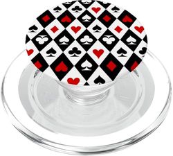 Símbolos de los palos de las cartas de juego Patrón mágico PopSockets PopGrip para MagSafe