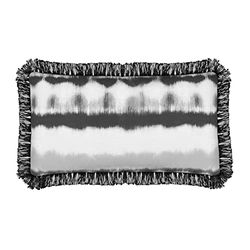 Sleepdown Slips färg frans fylld kudde mjuk dekorativ bomullskudde för heminredning soffa sovrum och bil - 35 cm x 50 cm - svart