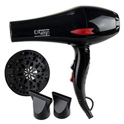 ID Italian Design | Seche Cheveux avec Diffuseur Professionnel 3 Modes de Chaleur et 2 Vitesses, de Couleur Noire - 2200W