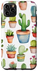 Custodia per iPhone 11 Pro Max Carino Cactus Pianta Illustrazione Modello Art Estetica