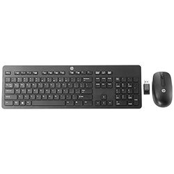 HP Wireless Business Keyboard - Flat - Standard Wireless - RF Wireless, Black, Mouse Included