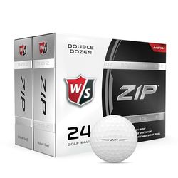 Wilson Staff Zip duplo dúzia de bolas de golfe, branco, grande (WGWP25000), 2 unidades (embalagem de 1) (24 bolas de golfe no total)