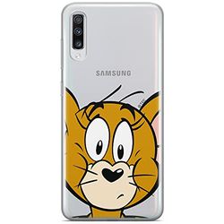 ERT GROUP mobiltelefonfodral för Samsung A70 originalt och officiellt licensierat Tom and Jerry mönster Jerry 002 optimalt anpassad till formen på mobiltelefonen, gedeeltelijk transparant