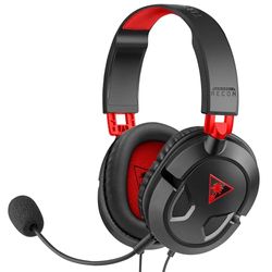 Turtle Beach Recon 50 Auriculares Gaming PC, PS4, PS5, Xbox One y Nintendo Switch, Negro / Rojo