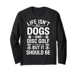 Disco Golf Cani Divertente Disco Golf Maglia a Manica
