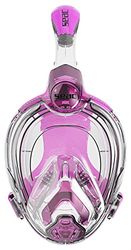 SEAC Libera, Masque de Plongée avec Tuba Intégré de dernière Génération, Silicone Hypoallergénique, Libération Rapide, Transparent/Rose, Junior