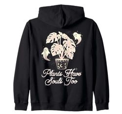 Cute Ghost Plant Kawaii Aesthetic Cottagecore Zip Hoodie