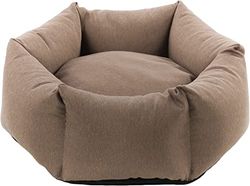 FLAMINGO Lit pour Chien Chat Panama Hexagonal avec Fermeture éclair Taupe - 50x30x18cm - Coussin pour Chien