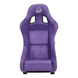 NRG Innovations NRG-FRP-303PP-PRISMA Siège baquet universel à dossier fixe avec adaptateurs de montage latéral pour harnais 6 points, housse de siège violette, flocons violet/noir/doré