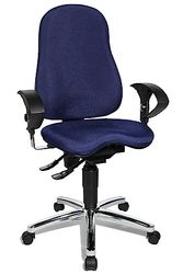 Topstar SI59U G26 Sitness 10 - Cadeira giratória de escritório com apoios de braços, cor azul
