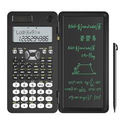 NEWYES Wetenschappelijke rekenmachine met schrijftablet, verbeterde 991MS, met zonne-batterij, 349 functies, professioneel, draagbaar, opvouwbaar, notitieblok voor studenten, leraren, ingenieurs