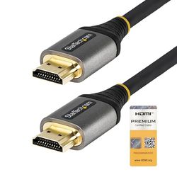 StarTech.com Cable de 3m HDMI 2.0 Certificado Premium - Cable HDMI con Ethernet de Alta Velocidad Ultra HD 4K 60Hz - HDR10, ARC - Cable de Vídeo HDMI UHD - para Monitores UHD - M/M (HDMMV3M)