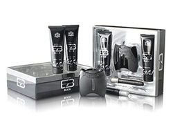 Prestige Extasia Black by New Brand for Men - 4 Pc Gift Set 3.3oz EDT Spray, 0.5oz EDT Spray, 4.3oz Shower Gel, 4.3oz After Shave
