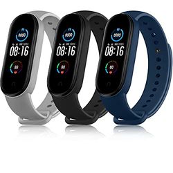 Yisica 3-pack armband kompatibelt med Xiaomi Mi Band 5/Xiaomi Mi Band 6/Amazfit Band 5, mjukt silikon, justerbara fitness, ersättningsband för Xiaomi Mi Band 5/Mi Band 6-armband