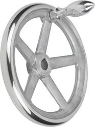 A Levetta ruota manuale con scanalatura in alluminio, Komp: alluminio, D2 = 26, D1 = 250, 1 pz, k0160.5250 X 26