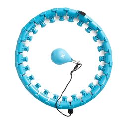 TREXO Hula Hoop con peso e bastoncini massaggianti in blu, diametro 100 cm in ABS e PVC. Misura regolabile. Perfetto per dimagrire la vita, rassoda la pancia. Hula Hoop