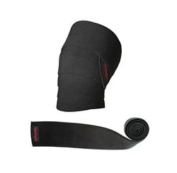 Harbinger Power Weight Lifting Knee Wrap, Maximale kniesteun, krachttrainingsapparatuur, zwart, pak van 2 stuks