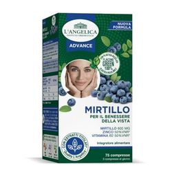 L'Angelica, Integratore al Mirtillo per il Benessere della Vista e del Microcircolo, a base di Mirtillo Zinco e Vitamina B2, 6 Confezioni da 75 Compresse