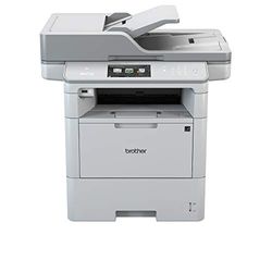 Brother MFC-L6800DW - Impresora multifunción láser Monocromo (Bandeja 520 Hojas, 46 ppm, USB 2.0, Memoria de 512 MB, Doble Cara automática, Ethernet, WiFi) Color Blanco