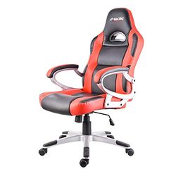 Simoni Racing Fauteuil de bureau/Fauteuil Gaming - Eco-Cuir Noir/Rouge - Réglable