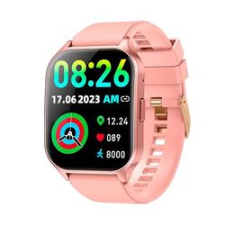 Cool Smartwatch Display Amoled Curved Silicone Rosa (Chiamate Salute, Sport), Rosa, Mediano
