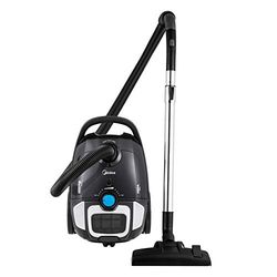 Midea Dammsugare MSB 5 700bs, påse dammsugare med textilpåse, brusreducerad operation 69 dB/3 l dammpåsvolym/matt svart/700 W/HEPA13 filter, tillbehör i locket