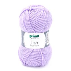 Gründl Lisa Premium Uni Yarn Hilo, Acrílico, Lila, 3,50-4,50 mm, 150