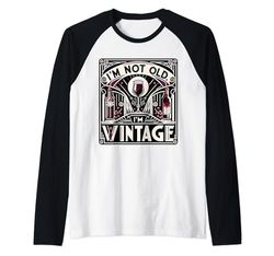 No soy viejo, soy amante del vino divertido vintage, vinófilo Camiseta Manga Raglan