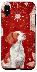 Brittany Dog Christmas Holiday Artwork Case for iPhone XS Max