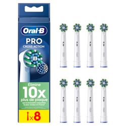 Oral-B Pro Cross Action Brossettes pour Brosse à dents électriques, Pack De 8 Unités