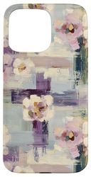 Abstract Painted Floral Blocks in Soft Mauve and Cream Case for iPhone 15 Pro Max
