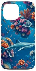 Blu mare Shell Costiera Spiaggia Estate Seashell Pattern Custodia per iPhone 13 Pro Max