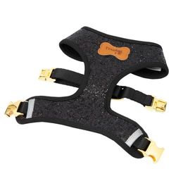 Preziosi Pet - Arnés de Paseo para Perro Transpirable, Talla XS, Tejido Negro Brillante, Apto para Cualquier estación, para Animales Adultos y Cachorros