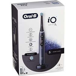 Oral-B IO Series 7 Brosse à Dents électrique 2 brosses à Dents 5 Modes de brossage pour Soins dentaires, Technologie magnétique, Affichage et étui de Voyage, conçu par Marron, Noir Onyx