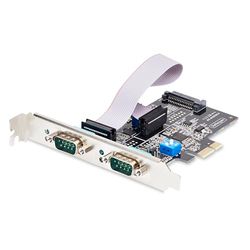 StarTech.com 2-Port PCIe Seriële Adapter Kaart, Quad PCI Express naar RS232/RS422/RS485 (DB9) Kaart, Standaard/Low-Profile Beugel, 16C1050 UART, Windows/Linux, ESD Bescherming (2S232422485-PC-CARD)