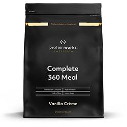 Protein Works - Repas complet à 360 degrés, substitut de repas 400 calories, repas riche en protéines, 8 ingrédients actifs, 10 portions, crème à la vanille, 1 kg