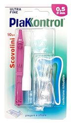 Plakkontrol® scovolini per l'igiene dentale con manico intercambiabile - 0,5 mm, conf. 10 pz, peso confezione: ℮ 14 g