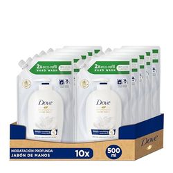 Dove Jabón Líquido de Manos Original Recarga 500ml, pack de 10 unidades