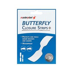 Masterplast Butterfly Quick Closure Strips Pack Of 36, White