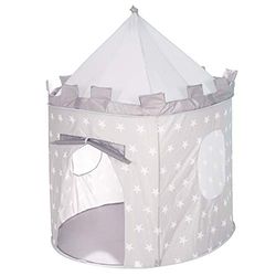 roba Tente de Jeu Enfant "Sterneburg" - Château de Chevalier + Sac - Gris Imprimé Étoiles