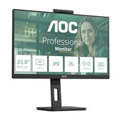 AOC 24P3QW - 24 inch FHD Monitor, 75Hz, IPS, 4ms, 2MP WebCam, USB HUB, Height Adjust , Speakers (1920 x 1080 @ 75Hz, HDMI 1.4 x 2 / DP 1.2 x 1)