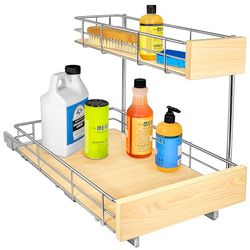 Lynk Professional® SELECT™ Slide Out Under Sink Cabinet Organizer 11.5" W x 18" D Slide Out Drawers for Kitchen Cabinets - Sliding Pantry Shelves - Roll Out Shelf for Pots, Pans