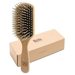 TEK- Spazzola Rettangolare con Dente Lungo in Legno di Frassino, Handmade in Italy, per Capelli Lunghi, Molto Lunghi, Folti e Lisci, Districante e Massaggiante
