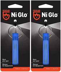 Gear Aid Ni Glo, portachiavi luminoso da 5,1 cm per campeggio, pesca subacquea e pesca notturna, blu, 2 pezzi