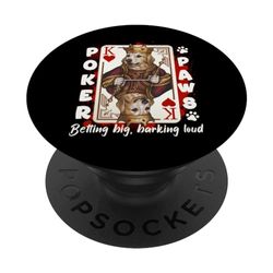 Poker Paws King of Hearts Poker Golden Retriever PopSockets PopGrip Intercambiable