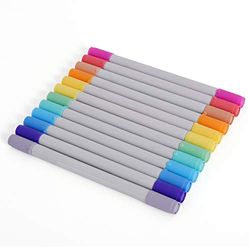 Zink Coloridos marcadores de punta doble/doble con cincel fino, paquete de 12