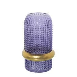 Alexandra House Living Vase Blue Gold Glass 11 x 20 cm
