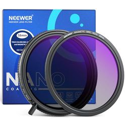 NEEWER True Colors 58mm Variable ND2-32 y CPL con Filtros Set Magnéticos ND32, 2 en 1 Ajustable Uno Giratorio Reducción de Luz, Eliminación de Reflejos, sin Cambio de Color, sin Cruz X, sin Viñetas