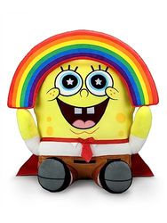Kidrobot Peluche Bob Sponja Rainbow Vibrating, Hugme, Poupée en Peluche, Peluche à Offrir, Anniversaire, collectionneurs